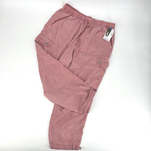 Time and Tru Womens Parachute Cargo Jogger Pants Pink Size L (14-16) NWT - Picture 2 of 11